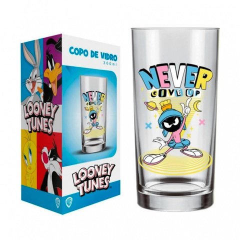 Copo Avulso Cylinder Manchester Allmix Vidro Estampa Marvin Looney Tunes Licenciado 300 Ml Incolor