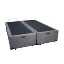 Ver imagem 1 de Base de Cama Box com Baú Queen ou King com 6 Pezinhos 2 Puxadores Frontais - Cinza - King Suede