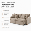 Ver imagem 6 de Sofá-Cama Mônaco Retrátil Reclinável Pillow 18 cm Innove Estofados Bege