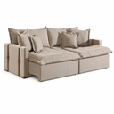 Ver imagem 1 de Sofá-Cama Mônaco Retrátil Reclinável Pillow 18 cm Innove Estofados Bege