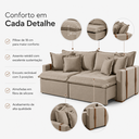 Ver imagem 5 de Sofá-Cama Mônaco Retrátil Reclinável Pillow 18 cm Innove Estofados Bege