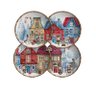 CONJ. 4 PRATOS SOBREMESA CHRISTMAS VILLAGE Scalla - 1