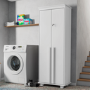 Ver imagem 1 de Armário Multiuso México com 2 Portas com Chave e 4 Prateleiras RV Móveis Branco