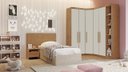 Ver imagem 1 de Modulado Completo De Canto Solteiro 5 Portas 6 Gavetas - Rizon-Cumaru/Fendi - Móveis Novo Horizonte