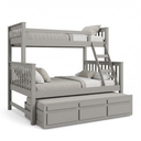 Ver imagem 2 de Treliche Cama Casal em Madeira Maciça com Cama Auxiliar e 3 Gavetas Cinza