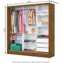 Ver imagem 7 de Guarda-Roupa Dubai Sem Espelho Freijó/Off White Carioca Móveis