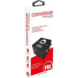 Conversor HDMI para RCA Preto Pix - 2 Conversor HDMI para RCA Preto Pix - 2