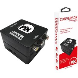 Conversor HDMI para RCA Preto Pix - 3 Conversor HDMI para RCA Preto Pix - 3