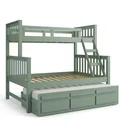 Ver imagem 2 de Treliche Cama Casal em Madeira Maciça com Cama Auxiliar e 3 Gavetas Verde