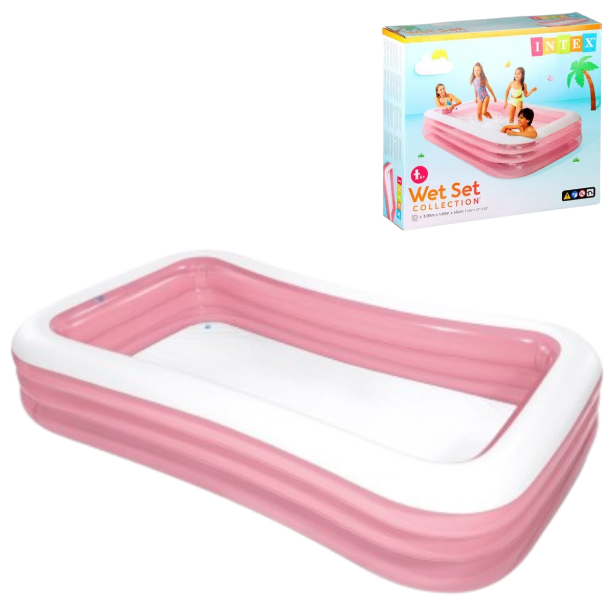 Piscina Inflável Familiar Intex 1050 Retangular + Bomba Elét Voltagem:220v - 6