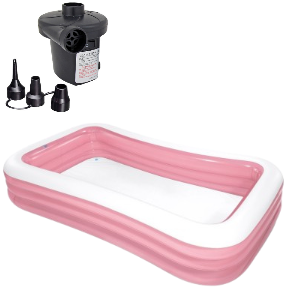 Piscina Inflável Familiar Intex 1050 Retangular + Bomba Elét Voltagem:220v