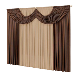 Cortina Paris 3,00 x 2,80 com Bando Sala Quarto Porta Balcão Malha Gel Varão Simples:Marrom e avelã  - 1