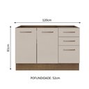 Ver imagem 3 de Balcão Gabinete de Pia 2 Portas e 3 Gavetas Rustic/crema Agata Madesa