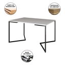 Ver imagem 3 de Mesa Jantar Industrial Branca Retangular 137x90cm Base V Ferro Preto c/ 6 Poltrona Eames Eiffel Pret