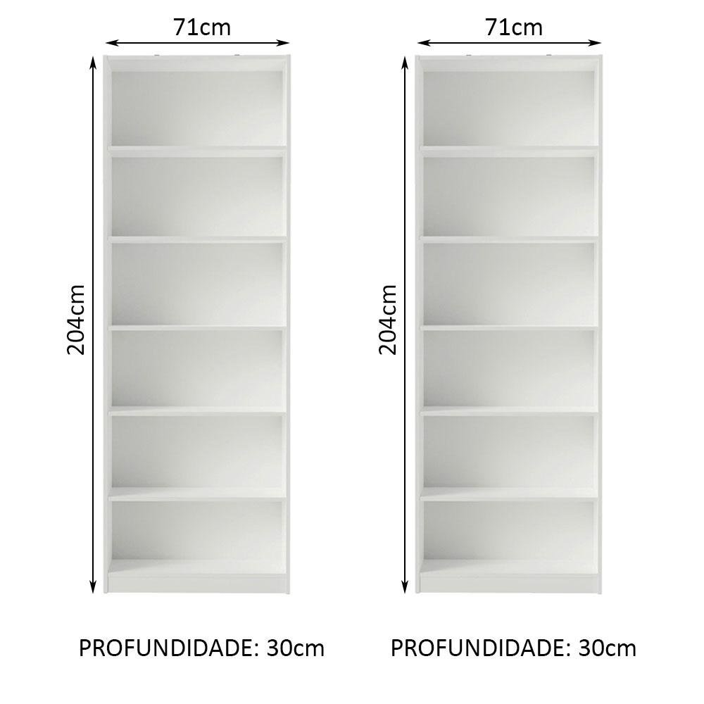 Kit Madesa com 2 Estantes Livreiro 6908 - Branco - 4