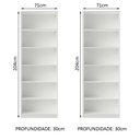 Ver imagem 4 de Kit Madesa com 2 Estantes Livreiro 6908 - Branco