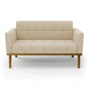 Ver imagem 6 de Poltrona Namoradeira Decorativa Karen Pés Fixo em Madeira Castanho Suede Bege G19 - Gran Belo