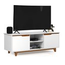 Ver imagem 3 de Rack Bancada Flow Branco para Sala de Estar com Design Moderno e Espaço para Organização