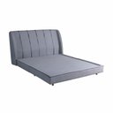 Ver imagem 2 de Cama Estofada Queen com Estrutura Reforçada e Design Moderno Cinza