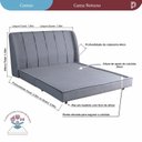 Ver imagem 3 de Cama Estofada Queen com Estrutura Reforçada e Design Moderno Cinza