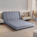 Ver imagem 1 de Cama Estofada Queen com Estrutura Reforçada e Design Moderno Cinza