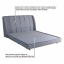 Ver imagem 7 de Cama Estofada Queen com Estrutura Reforçada e Design Moderno Cinza