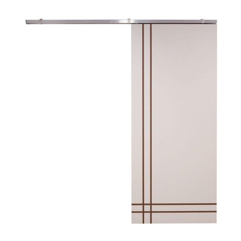 Porta de Correr Branco Prime Frisada Kit Alumínio F06 - 210x80