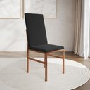 Ver imagem 1 de Cadeira de Jantar Estofada Mônaco Premium Cobre e Preta