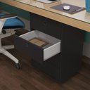 Ver imagem 3 de Gaveteiro Organizador Escritório Quarto 4gv Puxador Embutido Preto