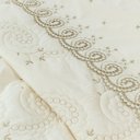 Ver imagem 4 de Cobre Leito + Jogo de Cama 7 Peças Queen Percal 200 Fios Mistral 100% Algodão - Palha