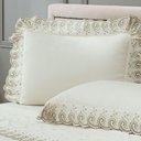 Ver mais imagens de Cobre Leito + Jogo de Cama 7 Peças Queen Percal 200 Fios Mistral 100% Algodão - Palha