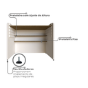 Ver imagem 5 de Escrivaninha Infantil com Regulagem de Altura 100cm MDF Branco e Carvalho Mel