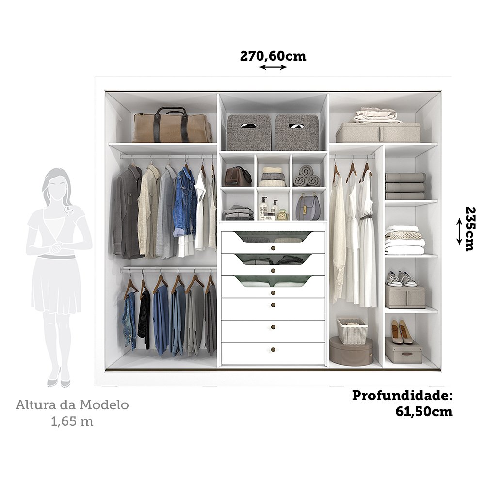 Guarda-Roupa Casal 3 Portas MDF Aracruz Espresso Móveis - 4