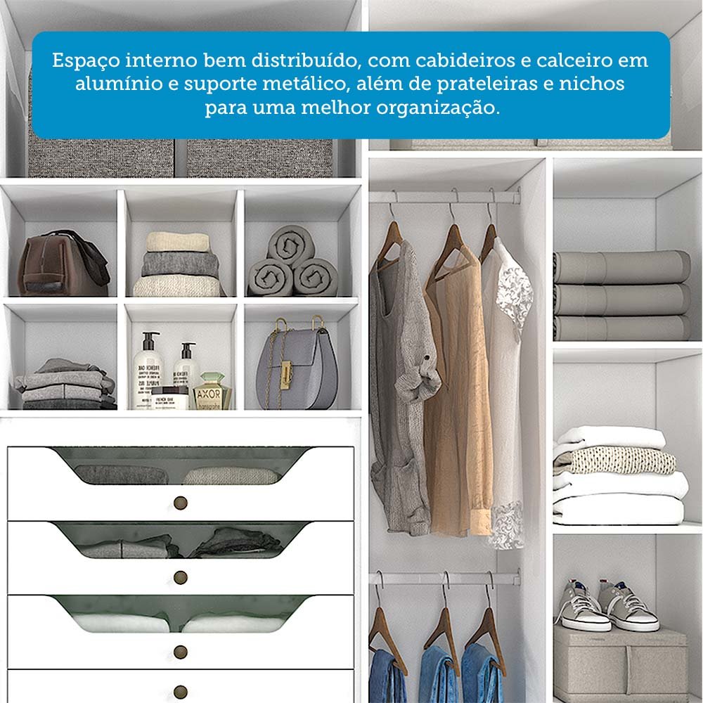 Guarda-Roupa Casal 3 Portas MDF Aracruz Espresso Móveis - 8