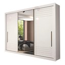 Ver imagem 3 de Guarda-roupa Casal 270cm 3 Portas de Correr com Espelho 100% Mdf Aracruz Espresso Móveis