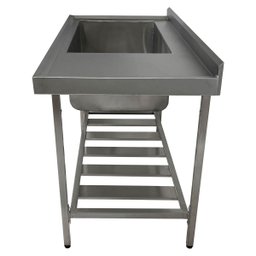 Pia Aço Inox Industrial 140x70x90 Cm Cuba Grande Cubão Esquerda Nortinox - 3