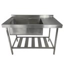 Ver imagem 2 de Pia Aço Inox Industrial 140x70x90 cm Cuba Grande Cubão Esquerda Nortinox