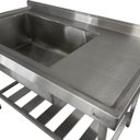 Ver imagem 4 de Pia Aço Inox Industrial 140x70x90 cm Cuba Grande Cubão Esquerda Nortinox