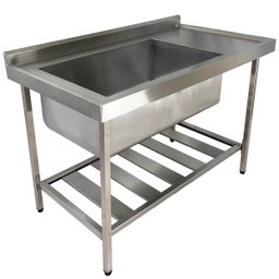 Pia Aço Inox Industrial 140x70x90 Cm Cuba Grande Cubão Esquerda Nortinox - 1
