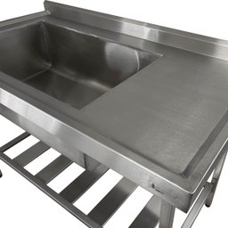 Pia Aço Inox Industrial 140x70x90 Cm Cuba Grande Cubão Esquerda Nortinox - 4