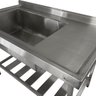 Pia Aço Inox Industrial 140x70x90 Cm Cuba Grande Cubão Esquerda Nortinox - 4