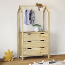 Ver imagem 2 de Cômoda Infantil Montessori Madeira com Arara 3 Gavetas Amira Idimex