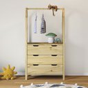 Ver imagem 1 de Cômoda Infantil Montessori Madeira com Arara 3 Gavetas Amira Idimex