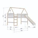Ver imagem 6 de Cama Cabana Infantil Elevada com Escorregador em Madeira e MDF Branco