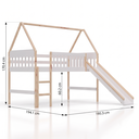 Ver imagem 3 de Cama Cabana Infantil Elevada com Escorregador em Madeira e MDF Branco
