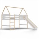 Ver imagem 2 de Cama Cabana Infantil Elevada com Escorregador Arredus Madeira Maçica / MDF 