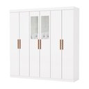 Ver imagem 2 de Guarda-Roupa Solteiro com Espelhos 6 Portas e 2 Gavetas 153cm Multimóveis CR35563 Branco