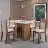 Mesa de Jantar 4 Lugares Mobela Imbuia/bege/off White - Viero Móveis - 1