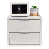 Mesa de Cabeceira Criado Branco 30cm Estilo Suspensa com Duas Gavetas para Quarto Moderna Decoração - 4