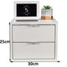 Mesa de Cabeceira Criado Branco 30cm Estilo Suspensa com Duas Gavetas para Quarto Moderna Decoração - 2